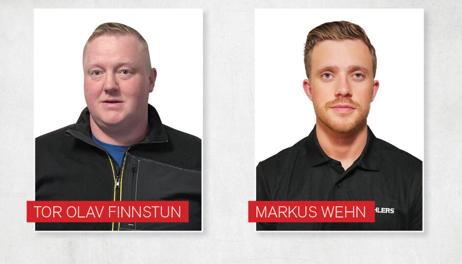 Servicetekniker Tor Olav Finnstun og selger Markus Wehn er nyansatte i Mählers. De har Nord-Norge som arbeidsområde.