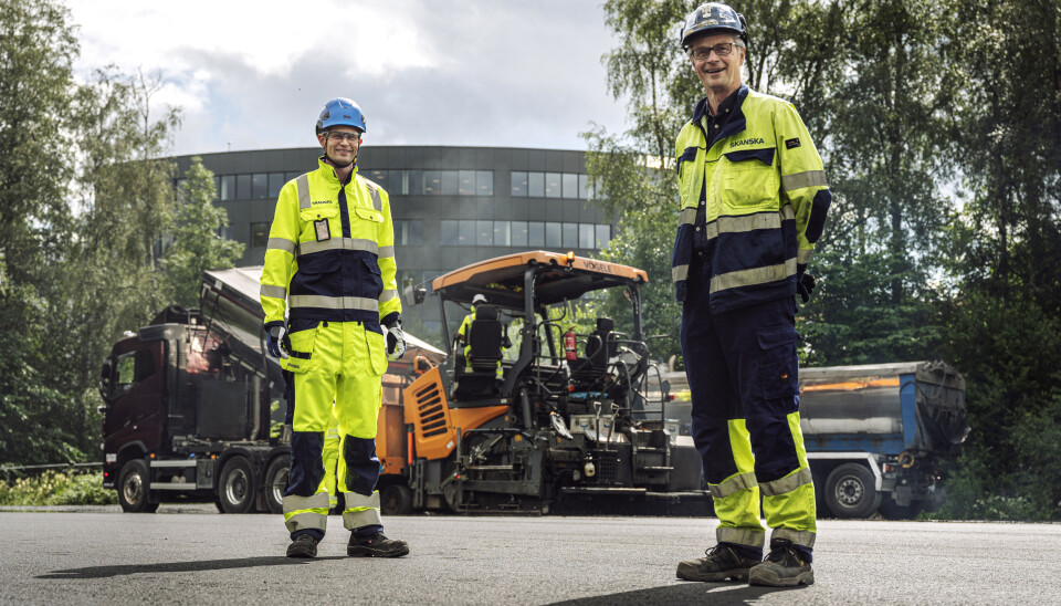 Erik Grimm-Strømme, distriktssjef Skanska Industrial Solutions og Eilev Lilleland, prosjektleder for innledende fase av E18 Vestkorridoren.