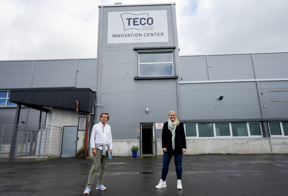 ÅPNING: Olje- og energiminister Tina Bru deltok på åpningen av TECO 2030 Innovasjonssenter i Narvik i august. Her sammen med Tore Enger som er adm. direktør i TECO 2030. Foto: Iselin Rønningsbakk, Teco 2030 ASA