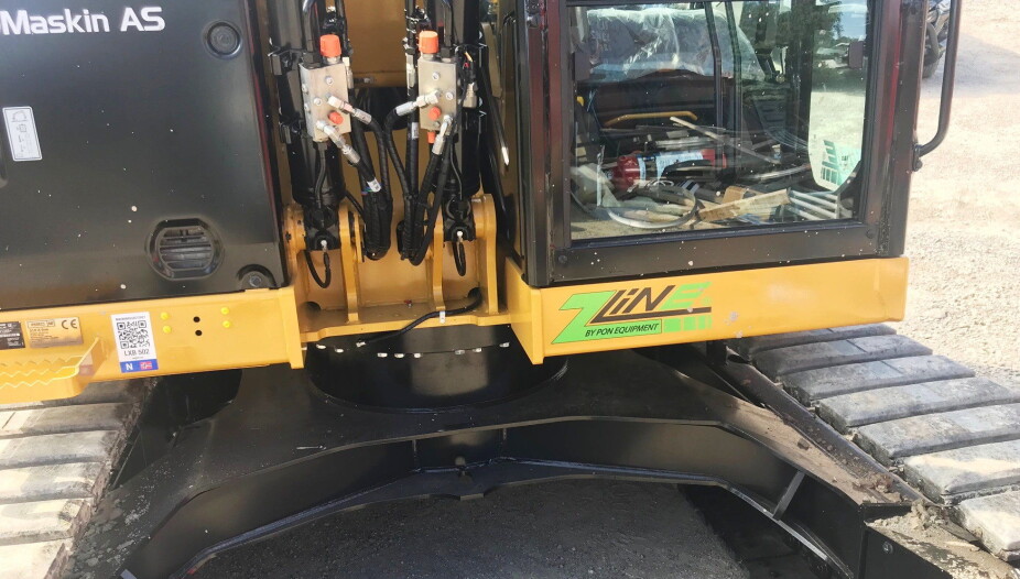 MADE IN BERGER: Pon Equipment bygger om Cat-gravere til elektriske batteridrift ved hovedanlegget til Pon på Berger nord for Oslo. Foto: Bjørn E. Eriksen