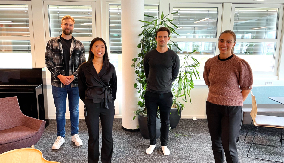 Fra venstre: Ola Markussen, Lina Flo Hauge, Fredrik Rian og Ingrid Hollås Gauteplass.