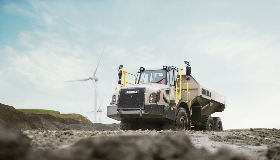 MOTHERWELL: Etter syv års ventetid er navneskifte på Terex Trucks rammestyrte dumpere klart. Rokbak er navnet og lanseringen skjedde 1. september. Foto: Rokbak