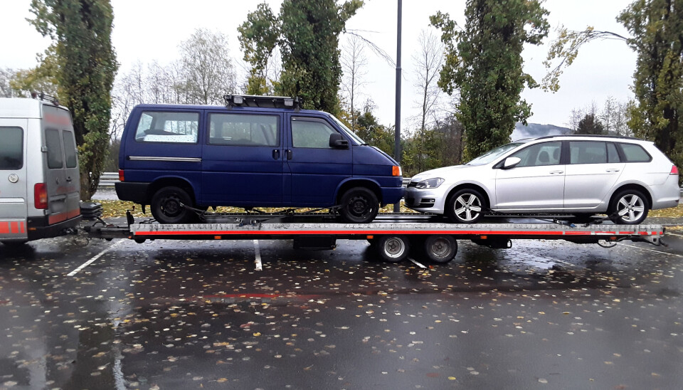 Her måtte sjåføren ut med noen tusen kroner