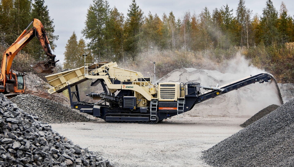 I DRIFT: Lokotrack LT200HPX i full drift i forkant av presentasjonen i slutten av oktober. Foto: Metso Outotec
