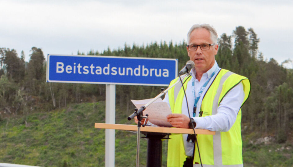 Jo Bernt Brønstad blir ny veidirektør i Trøndelag fylkeskommune. Her er han avbildet på Beitstadsundbrua i forbindelse med åpningen 15. juni 2020.