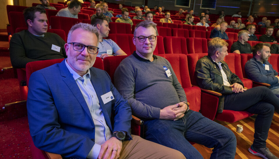 ENDELIG: Daglig leder Ellef Kure (t.v.) og Øyvind Hoel Fossen i Norsecraft Geo kunne endelig ønske velkommen til brukerkonferanse igjen.