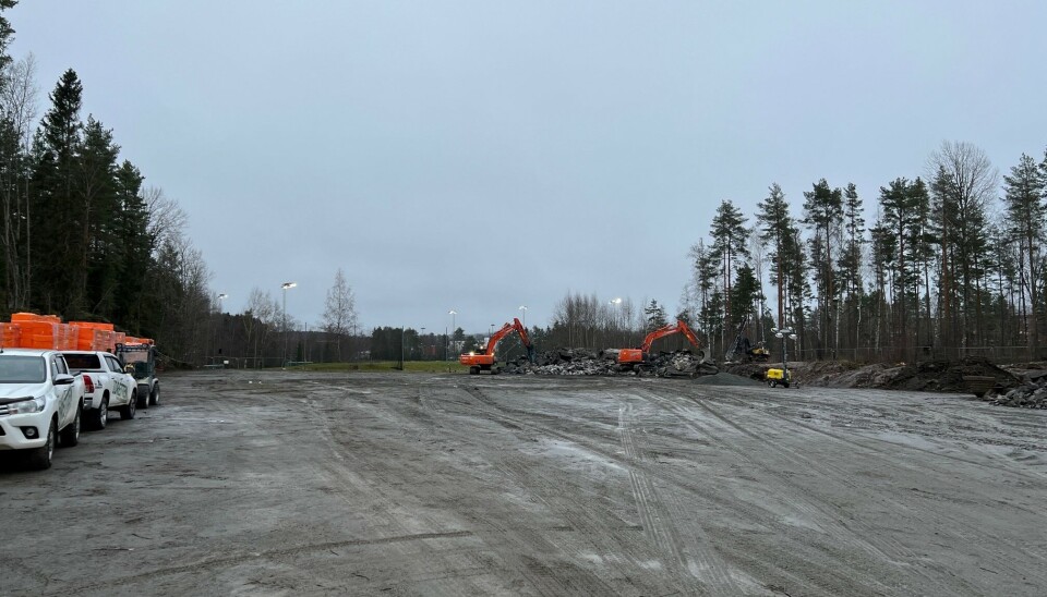 PÅGÅENDE ARBEID: Slik så det ut på Tømtebanen i forrige uke.