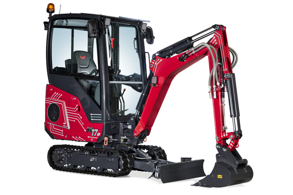 NYHET: Yanmar utvikler deres første elektriske minigraver. Her er prototypen SV17e.