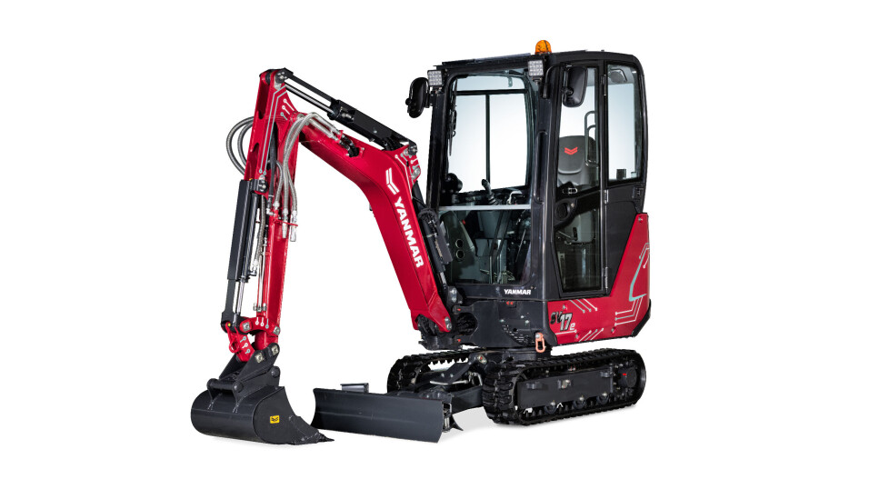 I GANG: Yanmar SV17e prototype. Produsenten opplyser at salgsstart av maskinen man ventes å bli på Bauma 2022 i oktober om et snaut år i München.
