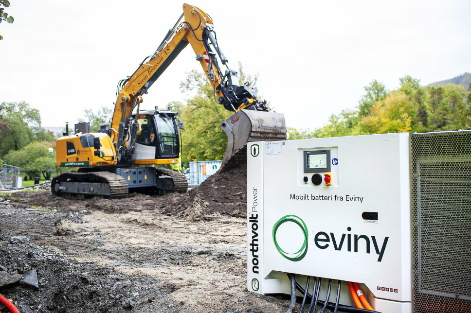 BATTERICONTAINER: Det skal etableres en nasjonal «utleiepool» der Ramirent tilbyr både utstyr og BKK/Evinys ladeløsninger som henholdsvis ladeboks, normalladecontainere, hurtigladecontainere og battericontainere.