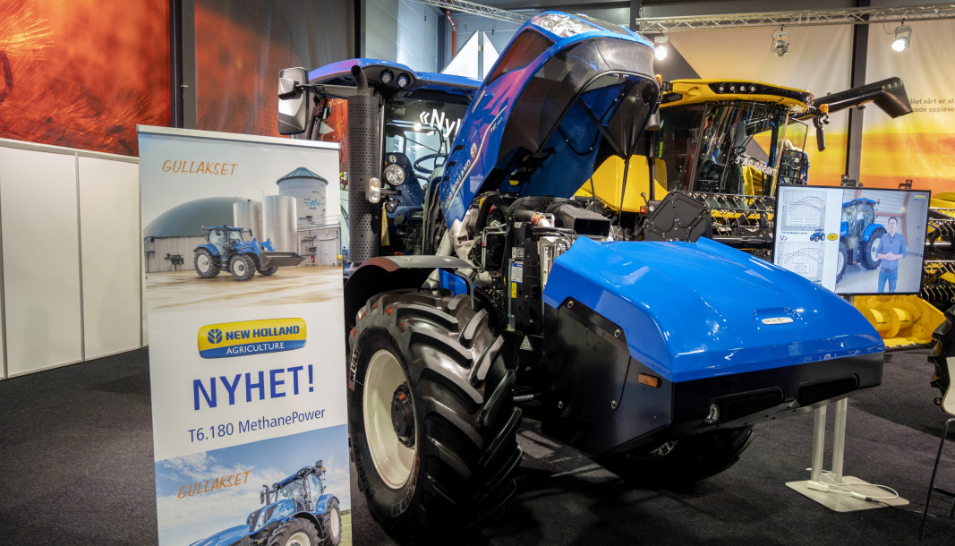 LAVUTSLIPP: New Holland kan levere sin T6.180 traktor også med komprimert gass som drivstoff.