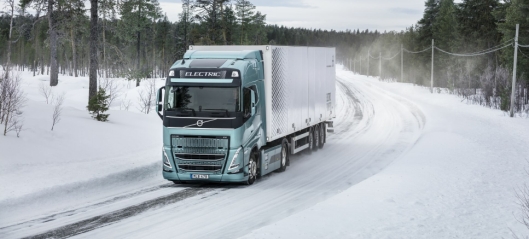 Test av Volvos elektriske lastebiler i ekstremt vintervær