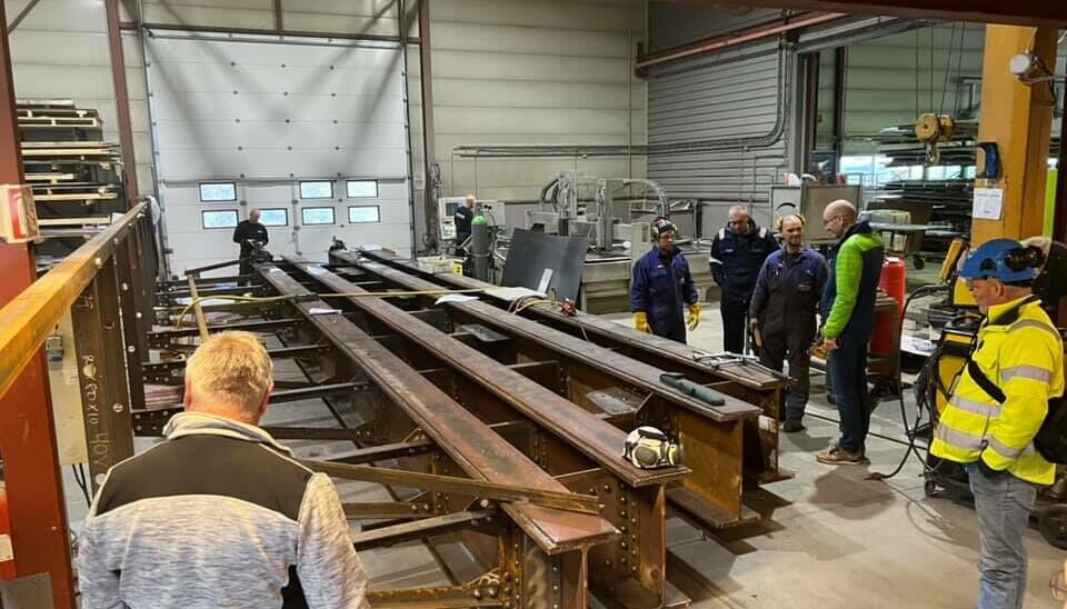 Bilde fra arbeidet med å rekonstruere brua.