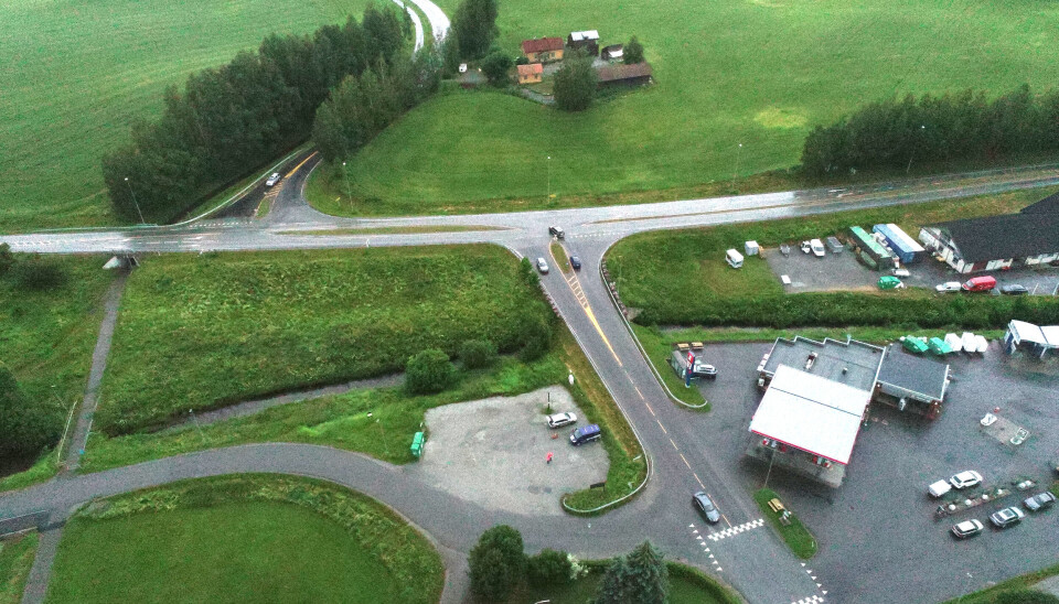 Veenskrysset i Løten slik det er i dag.