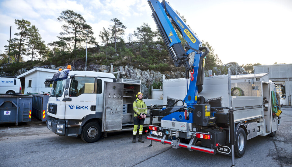 REKKEVIDDE: 9-tonnemeters kranen fra Palfinger rekker nesten 10 meter hydraulisk og 11,5 meter med et manuelt utskyv.