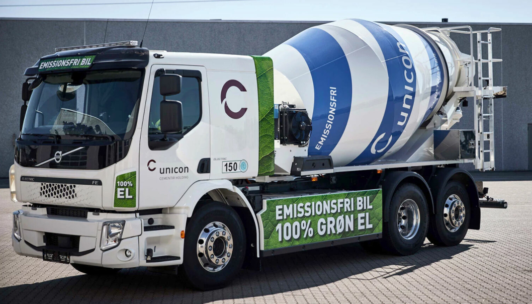 Unicon har bestilt elleve slike Volvo FM Electric betongbiler i Danmark.
