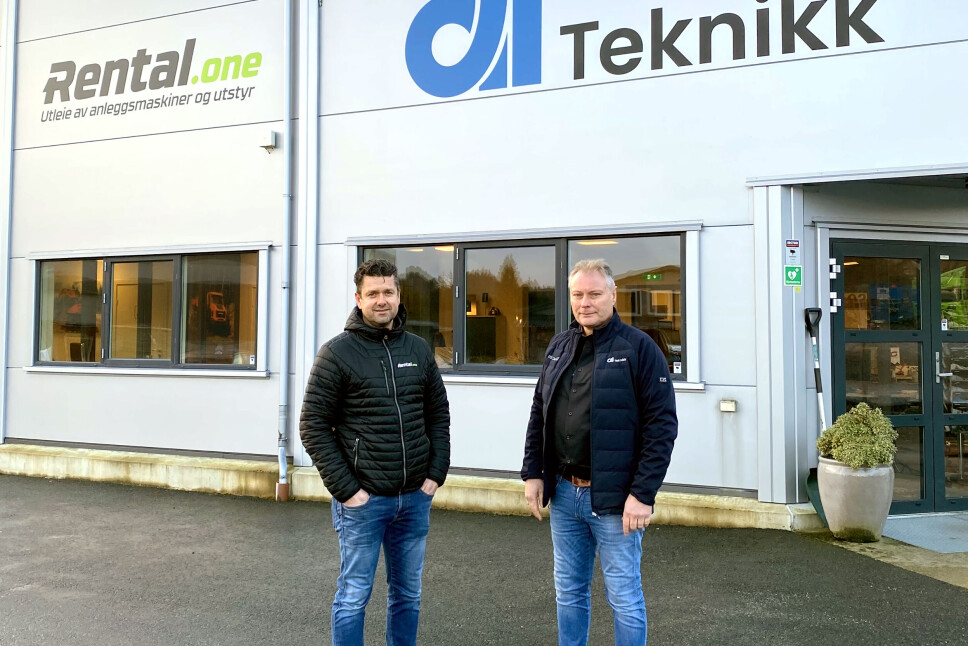Fra venstre: Kjetil Friestad (daglig leder i Rental.one) og Geir Henning Nygard (daglig leder og eier i Ai teknikk).
