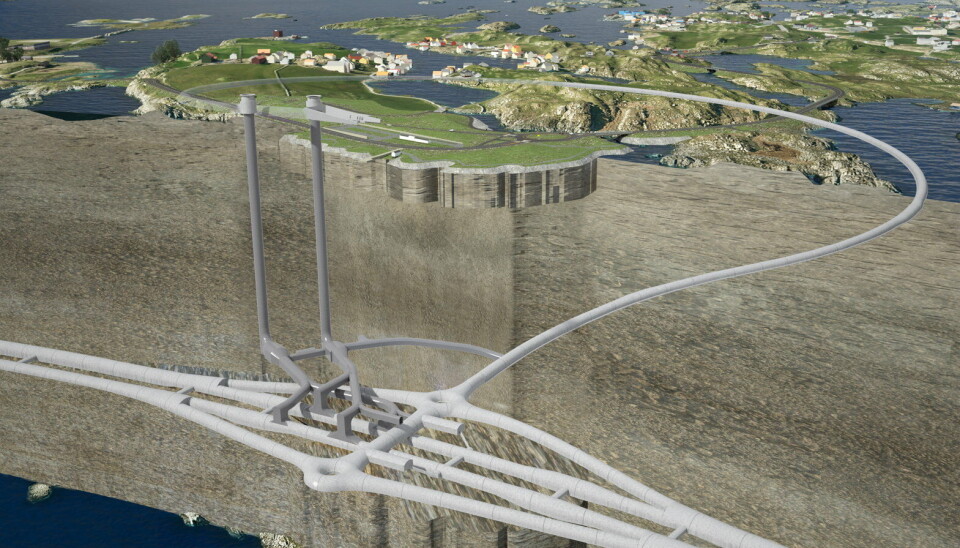 PROSJEKTET: Fra Kvitsøy skal det drives tunnel ned til de to tunnelløpene som krysser Boknafjorden.