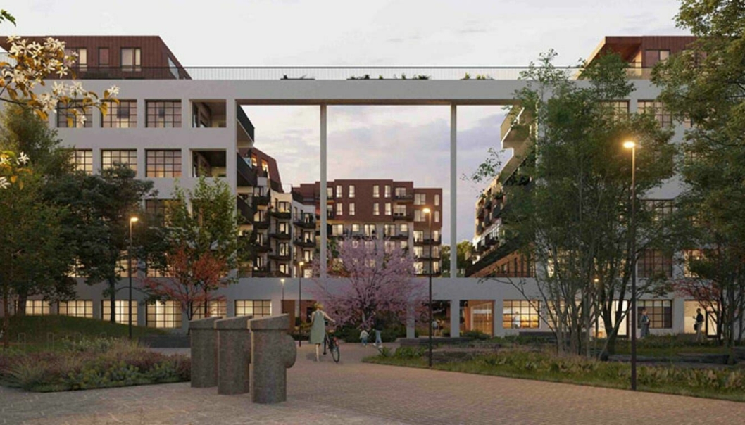 LAB Entreprenør er innstilt av Bonava for bygging av 178 leiligheter med tilhørende parkeringsanlegg og et mindre næringslokale i Merinoparken i Breiviken nord for Bergen sentrum. Ill. Bonava