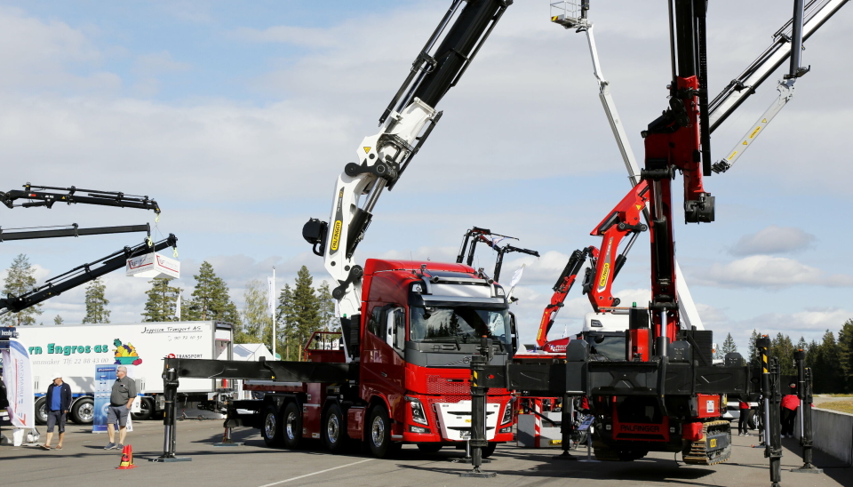 SOLIDE: Palfinger hadde et meget godt 2021. Illustrasjonsbilde fra Transportmessa på Gardermoen august 2021.