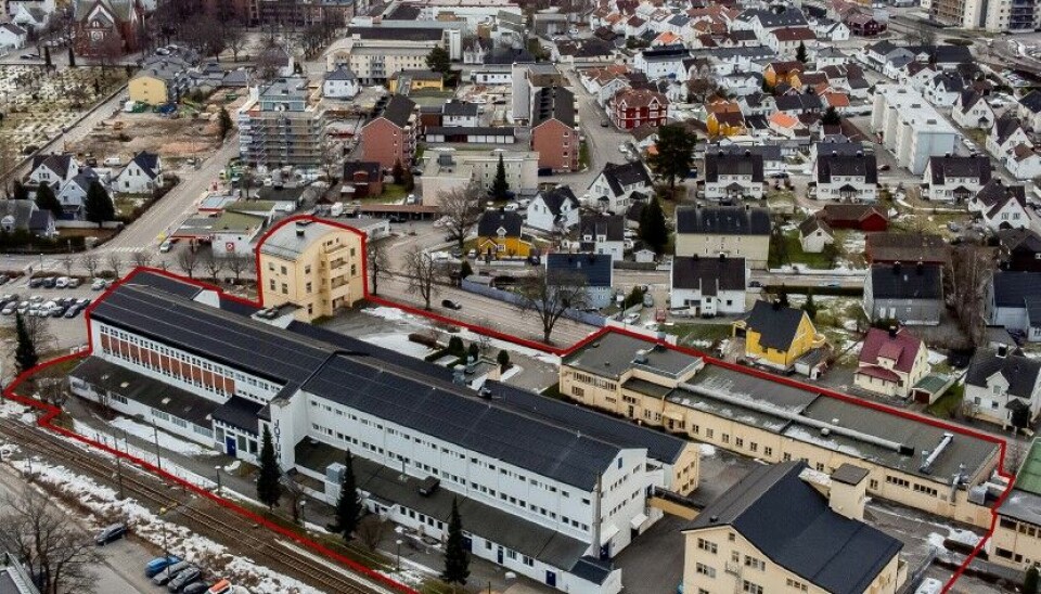 Tomten Bane Nor Eiendom har sikret seg, ligger sentralt plassert i Sandefjord.