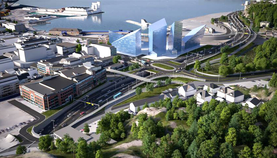 Illustrasjon av hovedkontrakten for E18/E39 Gartnerløkka-Kolsdalen i Kristiansand.