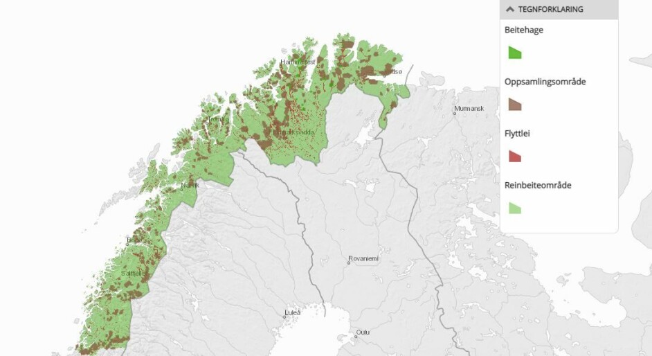Oversikt over reindrift i Nord-Norge.
