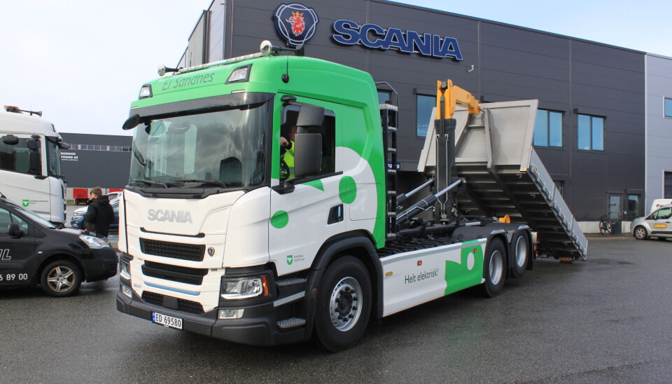 Sandnes kommune har mottatt en Scania 25P elektrisk krokbil, med påbygg av Paltek AS.