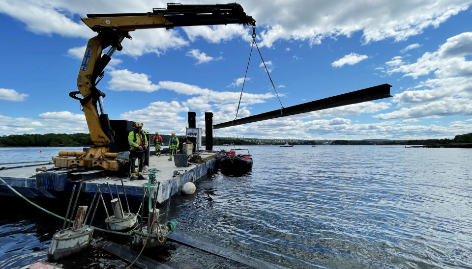 ØYENE: Bildet er fra arbeidet ute på øyene, men disse kaianleggene er nå ferdige og venter på fergene. Foto: Repstad Anlegg
