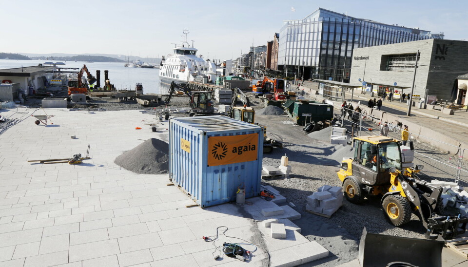 AKER BRYGGE: Prosjektet ligger akkurat ved inngangen til Aker Brygge. Her skal fergen til flere av øyene i Oslofjorden legge til.