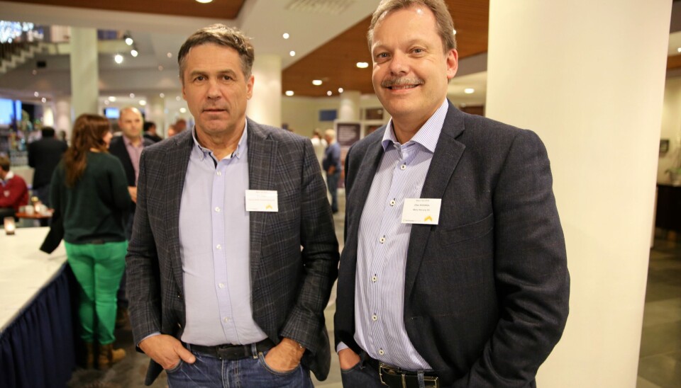 MAKKERE: Roy Holth (t.v.) og Olav Hellekås fra Stein i Vei 2016. Den gang jobbet Hellekås med salg av Metso-knuseverk, men begynte senere i full tid i Hellestad Sandtak som GHG nå er medeier i.