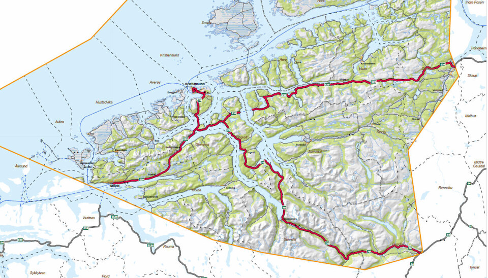 Deler av E39 og rv. 70 inngår i den nye driftskontrakten fra 1. september 2022.