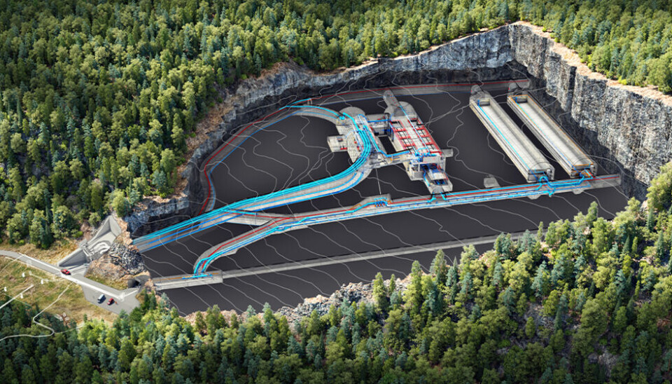 Utsnitt som viser tunnelsystemet og hallene som Veidekke skal bygge.