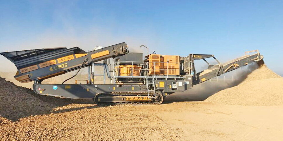 KJØPT OPP: Tesab fra Nord-Irland er kjøpt opp av Metso Outotec. Maskinen på bildet er en 1150TC konknuser med 1150 mm bred knuseenhet.