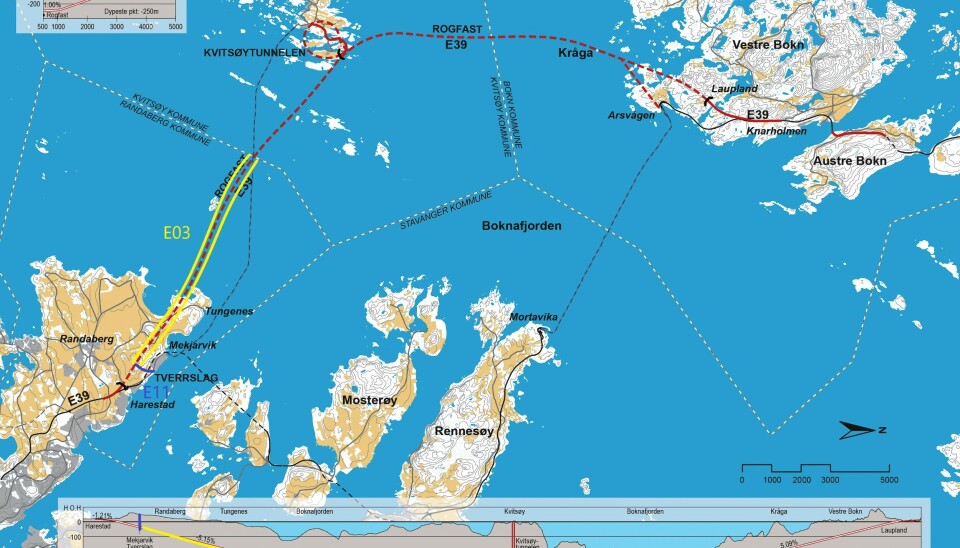 E04 kontrakten starter på Bokn i Nord Rogaland og går halvveis mot Kvitsøy.