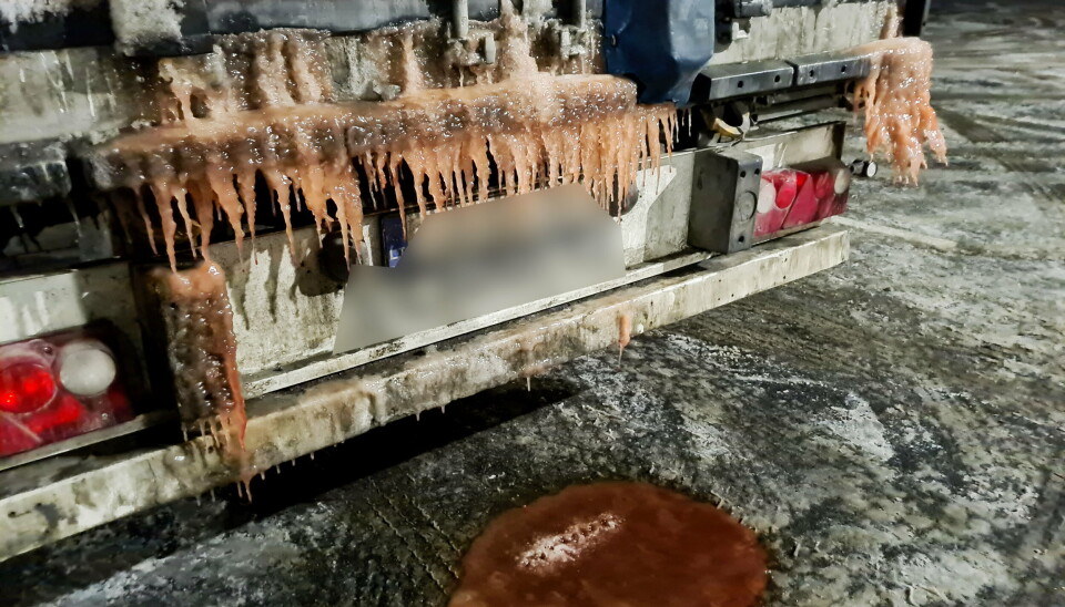 Avrenning fra fisketransport i kontroll i Norge i februar 2021.