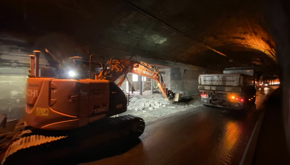 Sommeren 2022 fortsetter arbeidene i tunnelene på E34 i Haukeli.