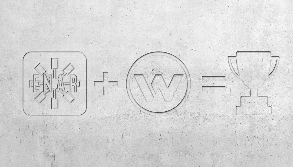 SYMBOL: Slik symboliserer Wacker Neuson i betongskrift overtagelsen av Enar.