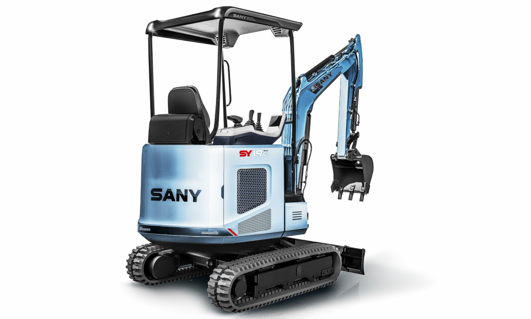 ELEKTRISK: Minigraveren SY19e lanseres på Bauma i München i oktober. ELEKTRISK: Minigraveren SY19e lanseres på Bauma i München i oktober.