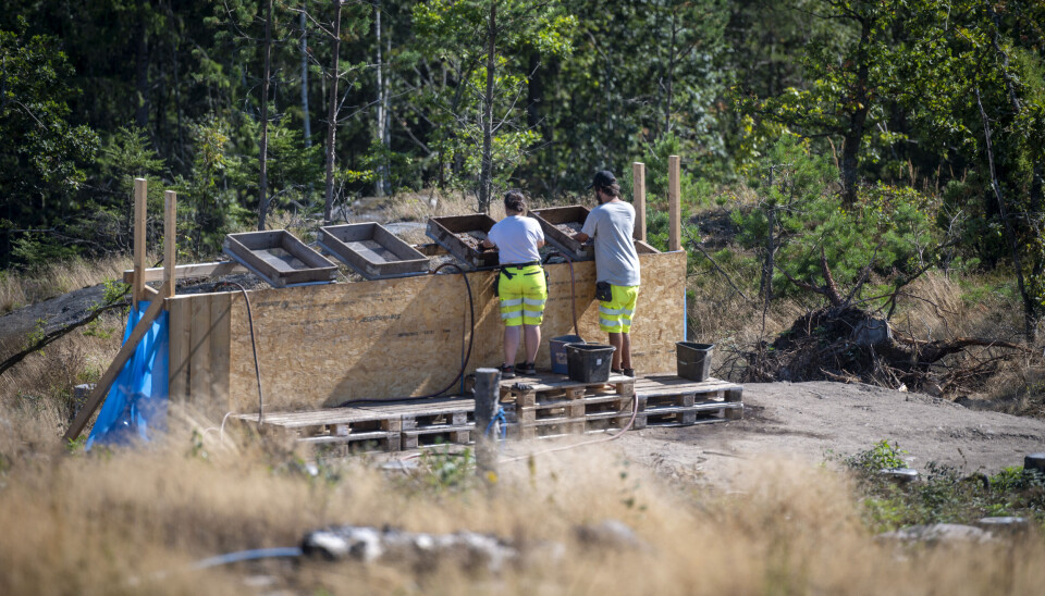 VASKESTASJON: Massene som tas ut fra feltet med potensielle funn tas med for sålding og vasking.