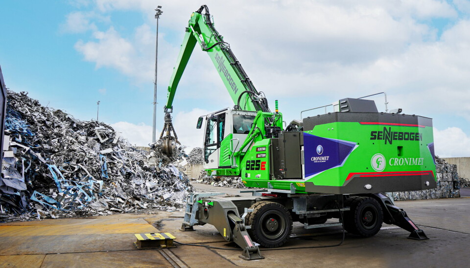 ELEKTRISK: På Bauma lanserer Sennebogen er 30 tonns materialhåndteringsmaskin på batteri.