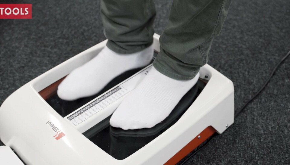 FOTSCANNER: Ved scanning av føttene får man et riktig grunnlag for valg av sko med riktig bredde, lengde og pronasjon.