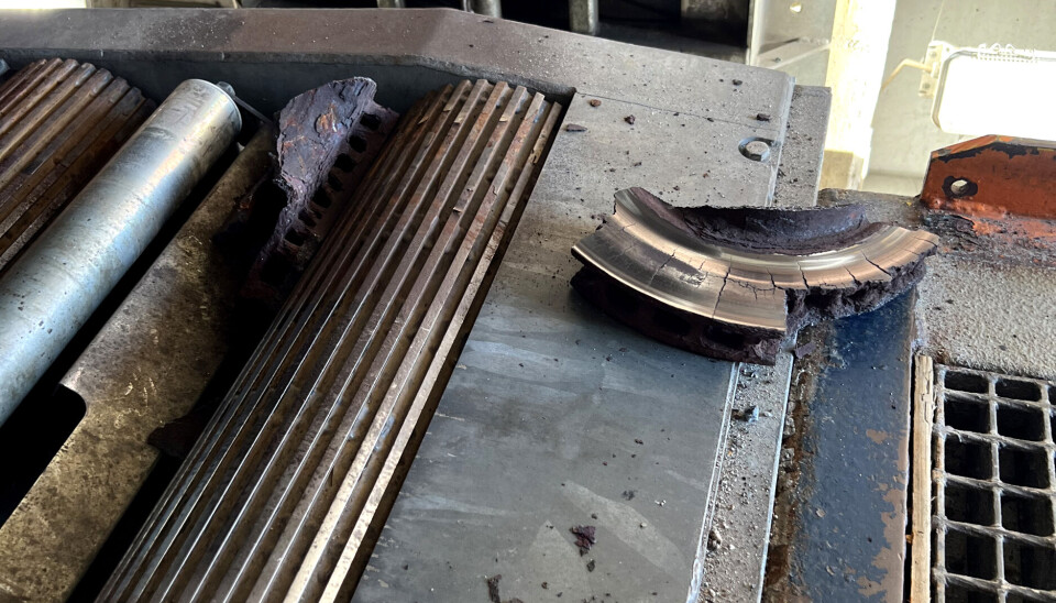 Dette lå igjen etter bremsekontroll av et norsk vogntog.