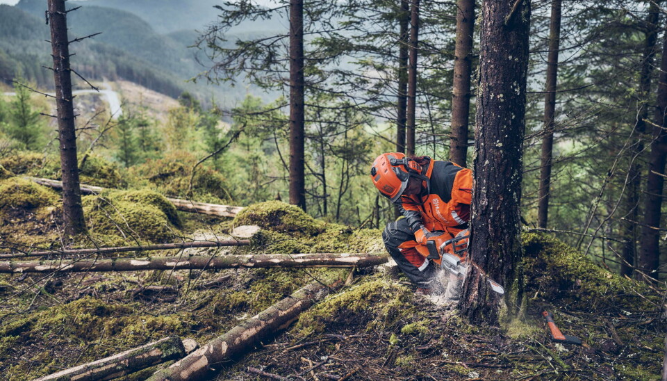 OPPVARMET: Nå får også Husqvarnas batteridrevne motorsager oppvarmede håndtak.