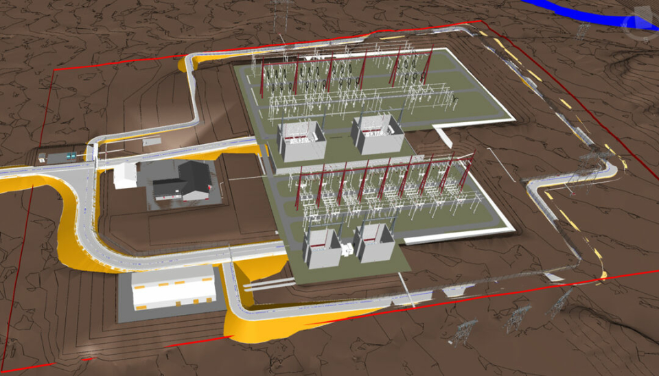 Illustrasjon Vinnelys transformatorstasjon. Illustrasjon: Statnett