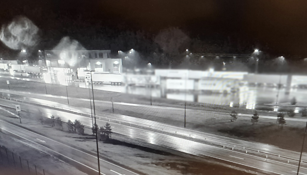 Oversiktsbilde fra Vegvesenets overvåkingskamera ved Ånestad kontrollstasjon.