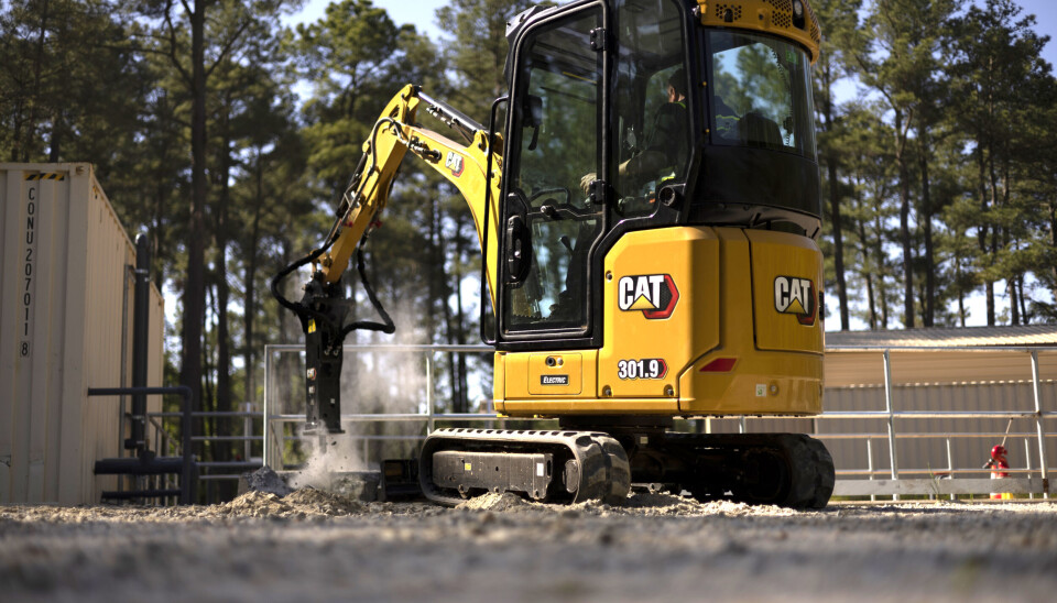 Cat 301.9 Electric gravemaskinprototyp. Cat 301.9 Electric gravemaskinprototyp.