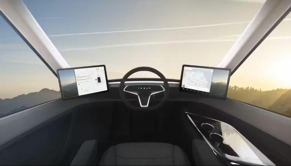 Slik er interiøret i Tesla Semi vist tidligere.