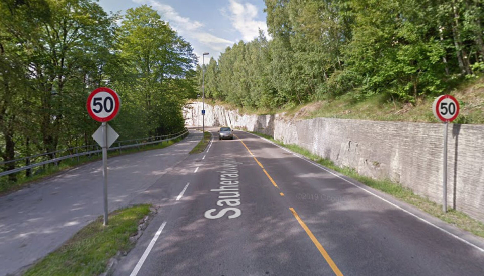 I dette området av fylkesvei 360 i Notodden ble avlivingen foretatt. Hendelsen omtales som skjedd på Tinnegrendveien. Det står Sauheradveien på Google-bildet fordi det er en overgang mellom veinavnene i dette området.