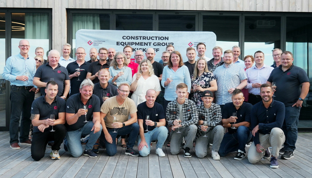 MARKERING: Construction Equipment Group markerte de kommende endringene med kick-off for alle medarbeiderne på Krager Resort.